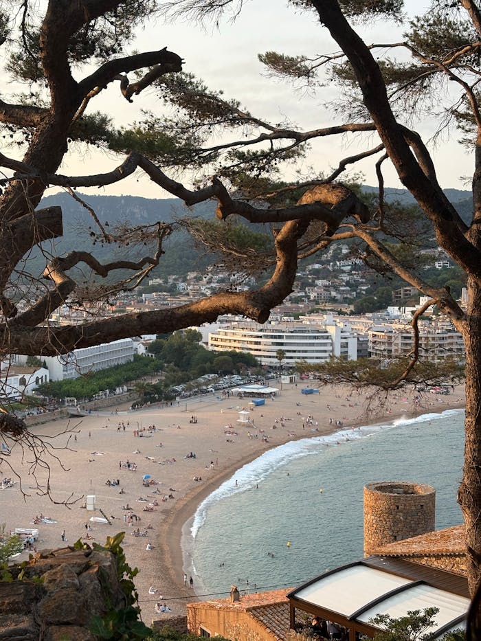 scenic-view-of-tossa-de-mar-beach-at-sunset-33563113 beach view from castle